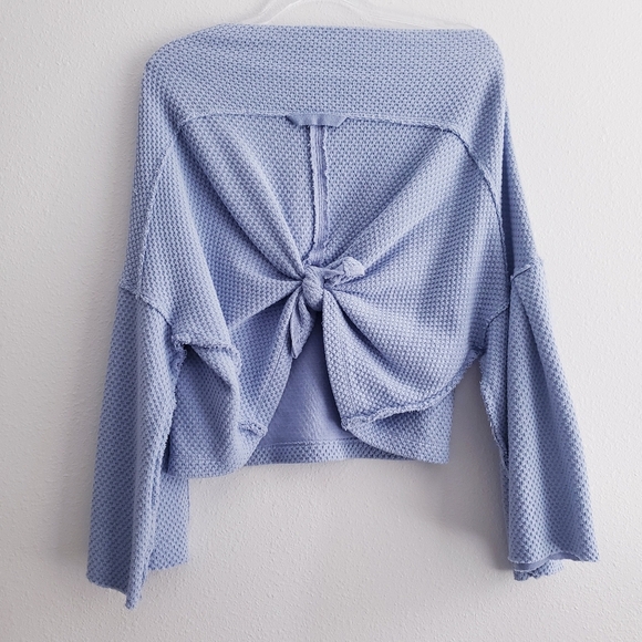 Free People Bunny Tee Textured Belle Sleeve Top - Picture 6 of 8